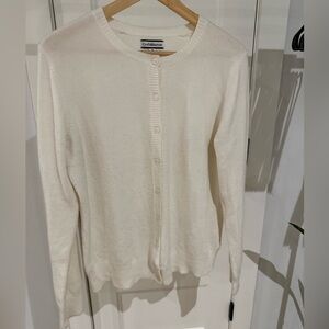 Soft white button down cardigan